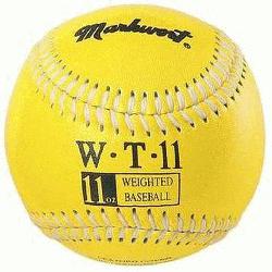 t Weighted 9 Leather Covered Training Baseball (10 OZ) : Build your arm strength wi